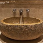 River stone vessel sink bathroom natural stone sinks 3
