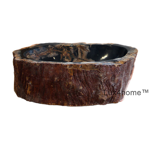 Rustic Sink Natural Stone Fossil Wood