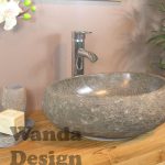 river stone wash basin bathroom vanitty 1