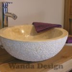 Beige marble sink - Marble vanity sink