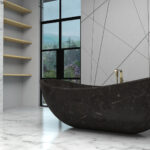 Black Marble Bathtub Stone Tub 1