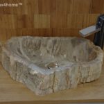 Natural petrified wood vessel sinks