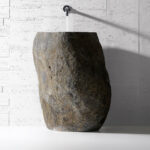 Pedestal natural stone sink bathroom