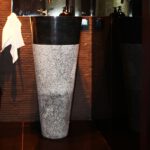 black stone pedestal sinks