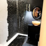 Pebble Shower - Black Pebble Tiles