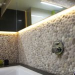 Beige Pebble Wall Bathroom