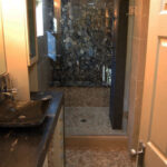Pebble Tiles Bathroom - Beige Pebble Tile Wall