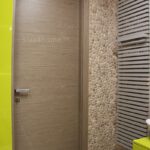 Beige Pebble Wall Bathroom